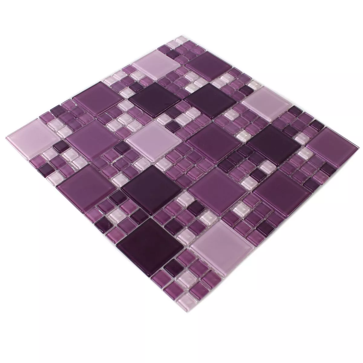 Muster von Glasmosaik Fliesen Purple Mix