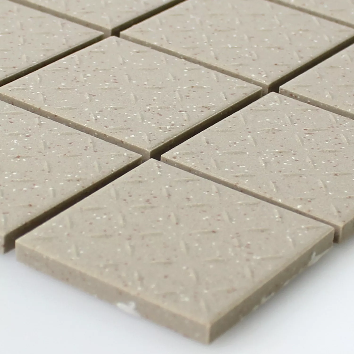 Mosaikfliesen Keramik Beige Gespenkelt Matt R11