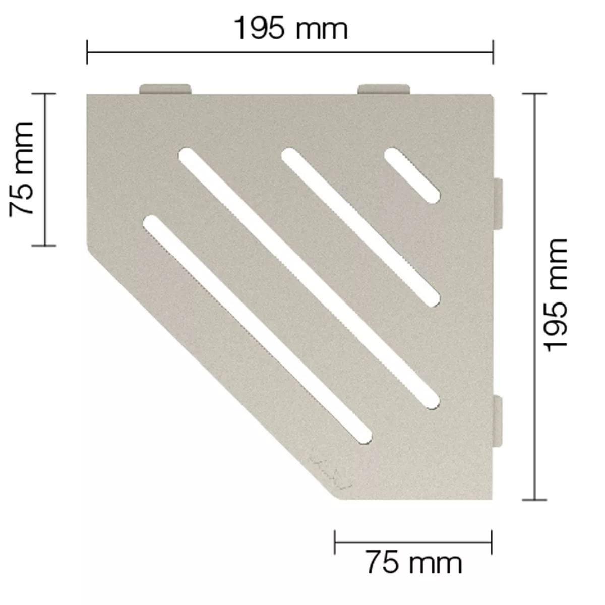 Wandablage Duschablage Schlüter 5eck 19,5x19,5cm Wave Cream