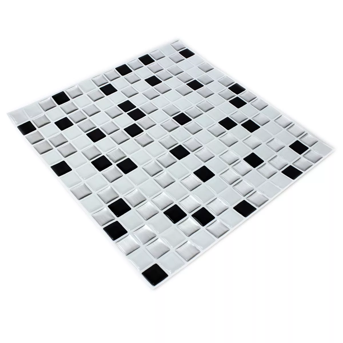 Muster von Mosaikfliesen Vinyl Schwarz Weiss Mix