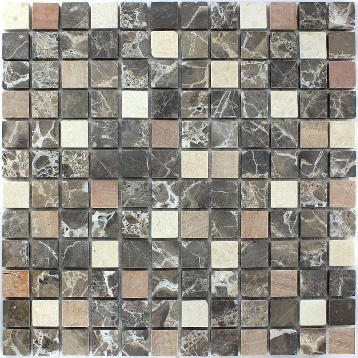 Mosaikfliesen Marmor Braun 23x23x7mm