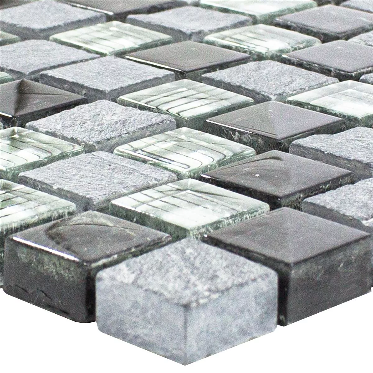Mosaik Glas Natursten Lincoln Grå Silver Mosaik Glas Natursten Lincoln Grå Silver