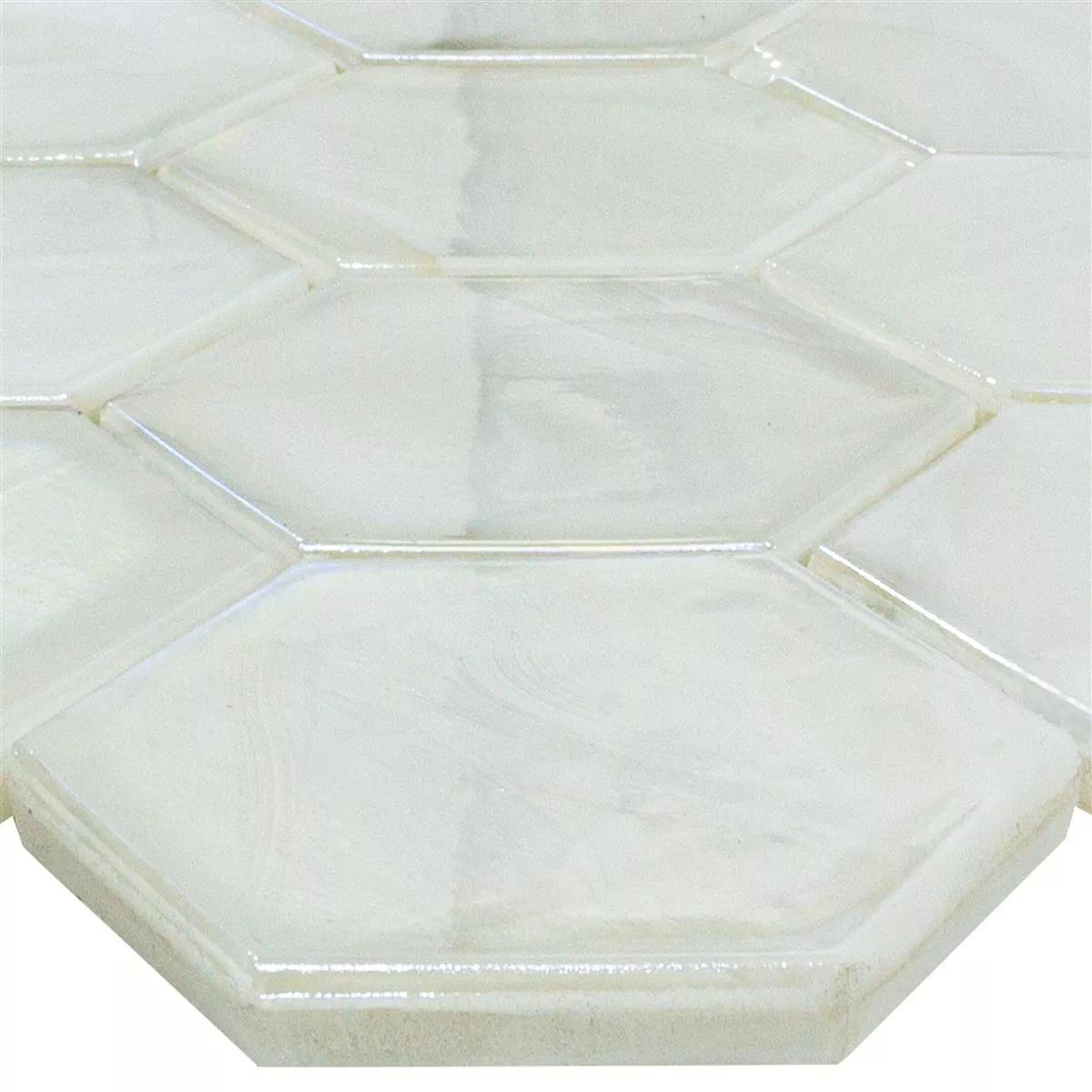 Glasmosaik Plattor Andalucia Hexagon Vit Glasmosaik Plattor Andalucia Hexagon Vit