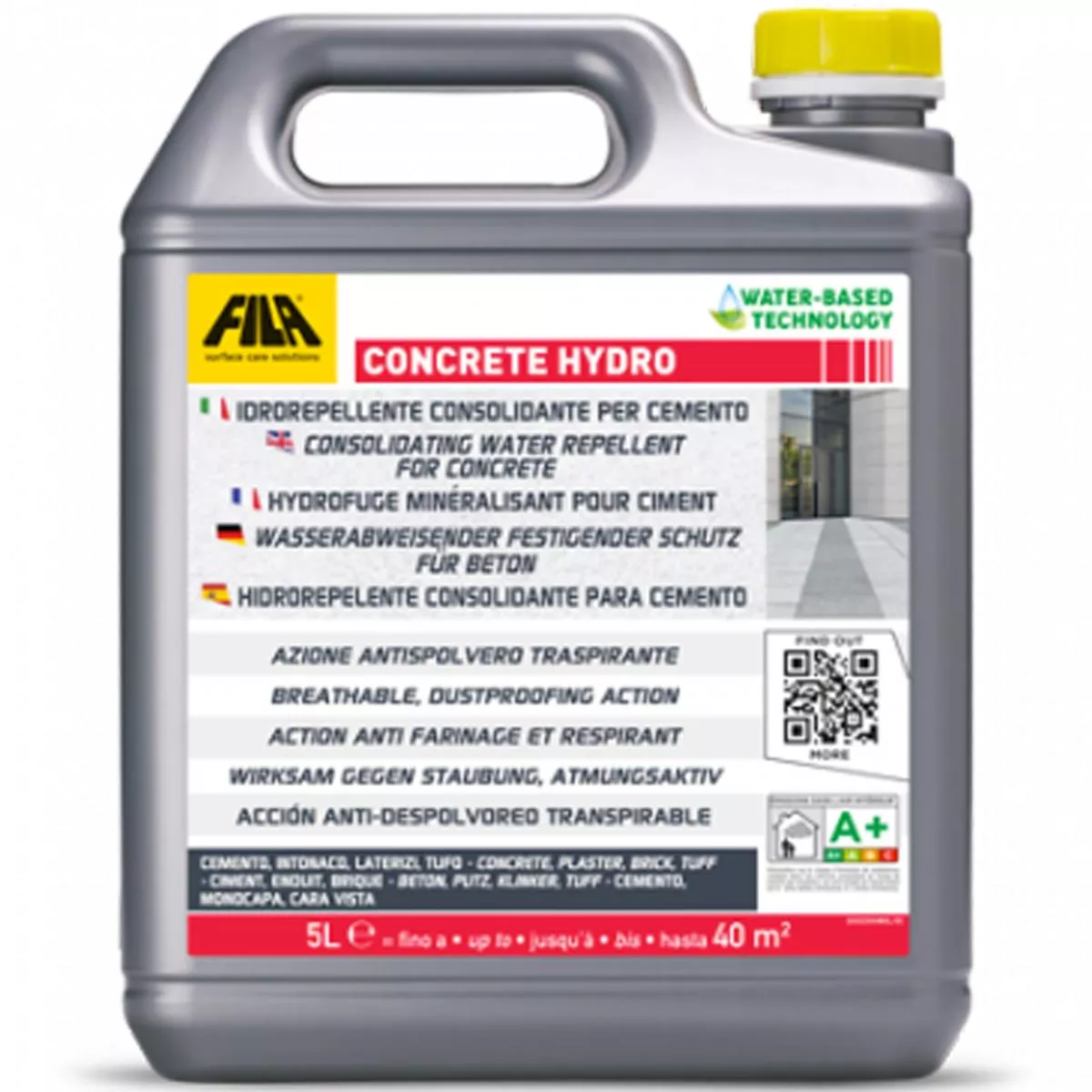 Fila CONCRETE HYDRO Vattenavvisande skydd för betong 5 liter Fila CONCRETE HYDRO Vattenavvisande skydd för betong 5 liter
