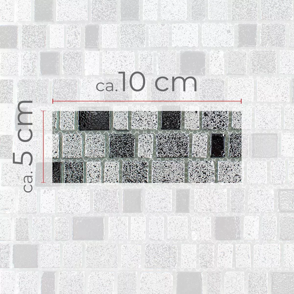 Muster von Glas Mosaikfliesen Economy Schwarz Grau