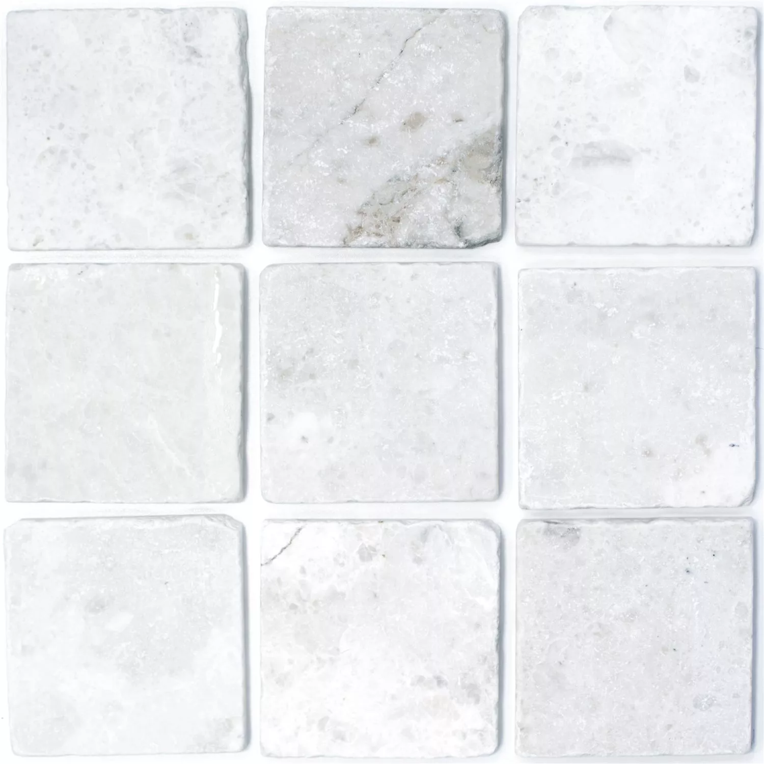 Natursteinfliesen Marmor Treviso Weiss 10x10cm