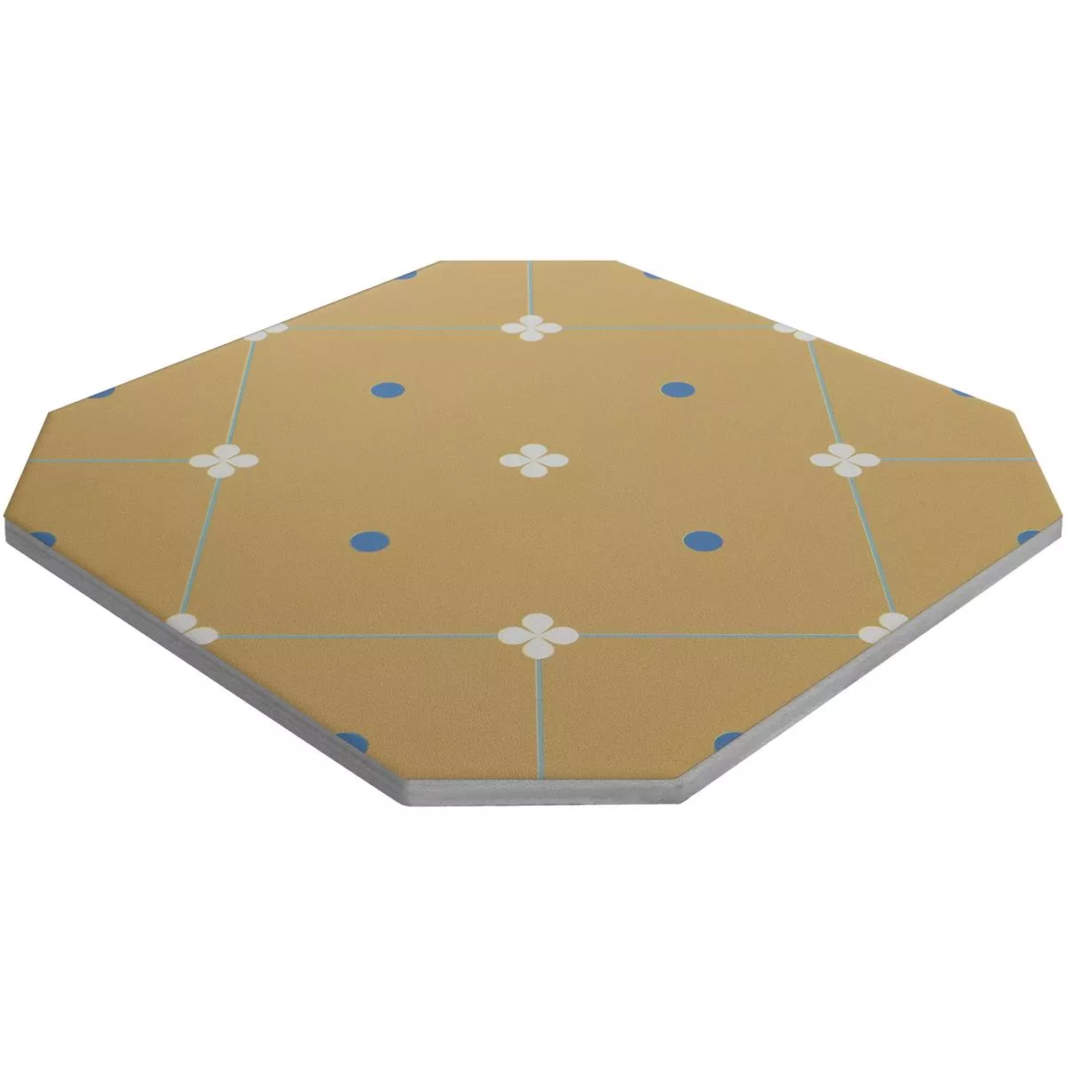 Feinsteinzeug Fliesen Genexia Decor Beige Octagon 20x20cm