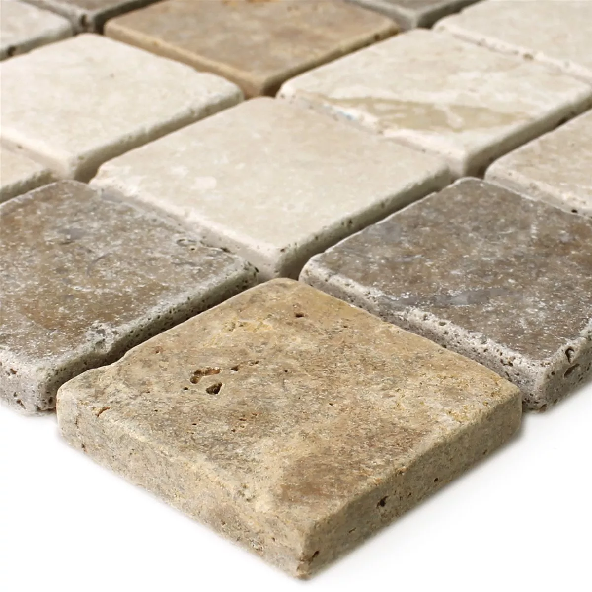 Travertin Plattor Brun Beige Röd 48x48x10mm Travertin Plattor Brun Beige Röd 48x48x10mm