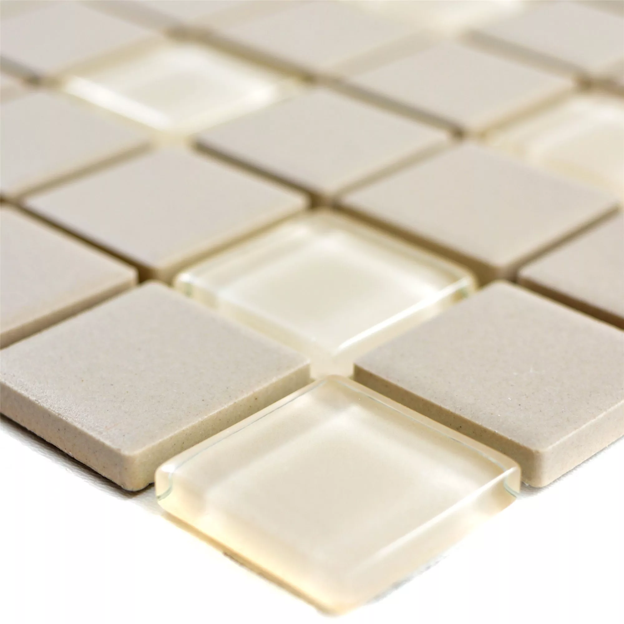 Mosaik Oglaserad Garden Ljusbeige Fyrkant Mosaik Oglaserad Garden Ljusbeige Fyrkant