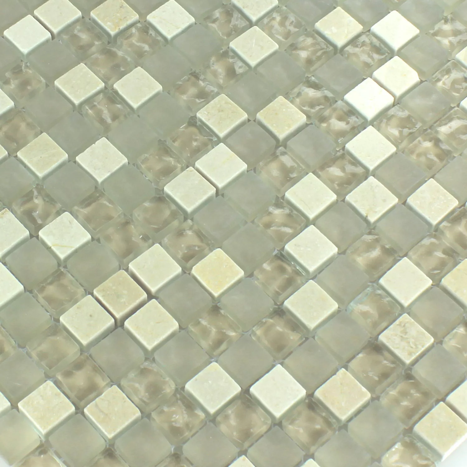 Mosaikfliesen Glas Marmor Barbuda Creme