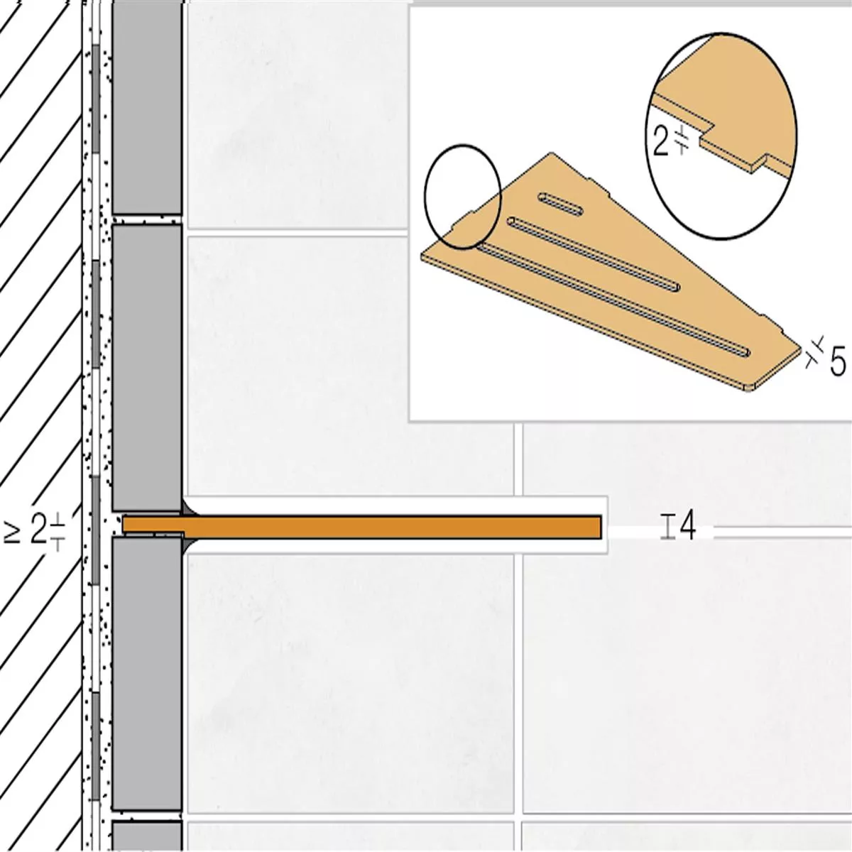 Wandablage Duschablage Schlüter 4eck 15,4x29,5cm Pure Elfenbein