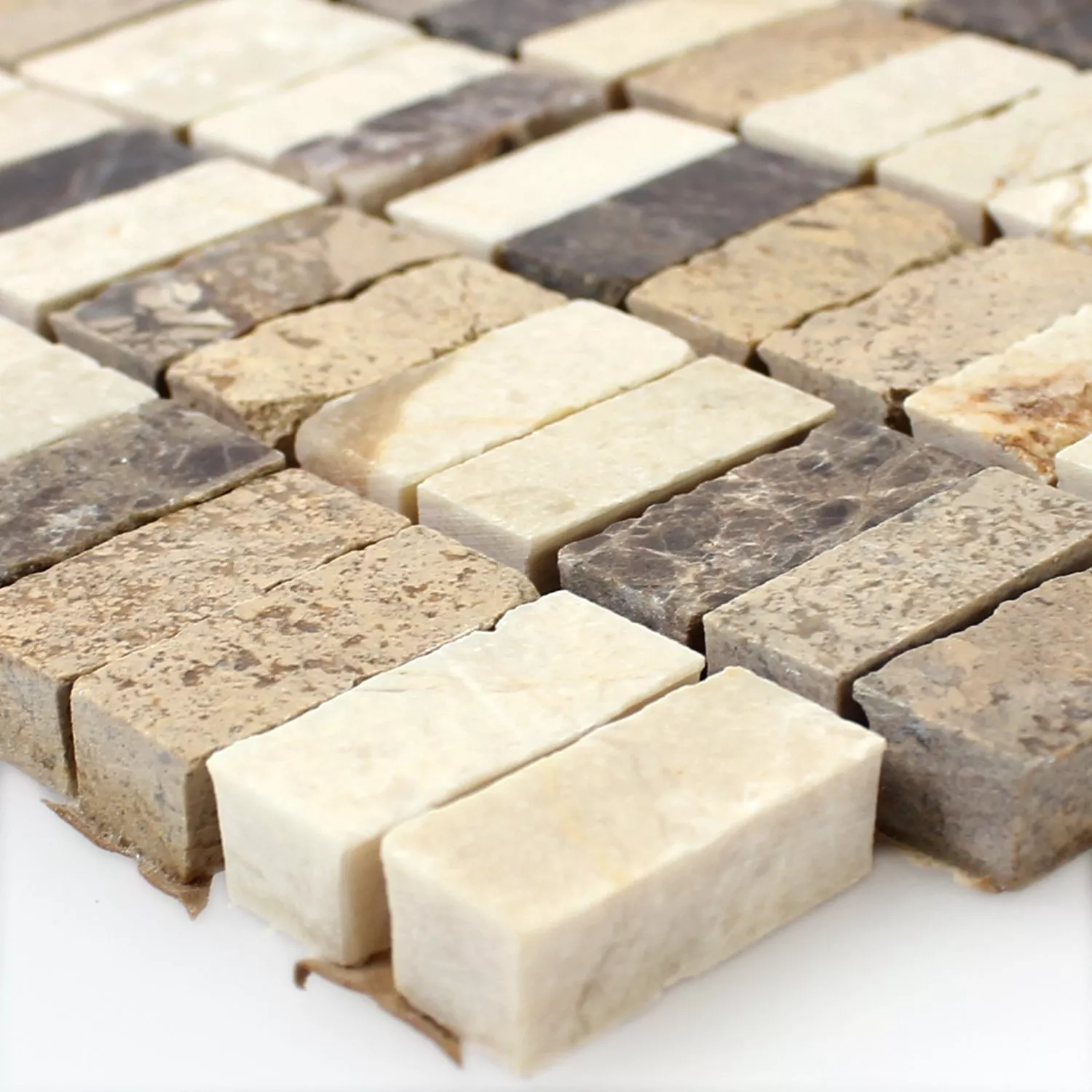 Mosaikfliesen Zoltan Beige Crema Emperador Stäbchen