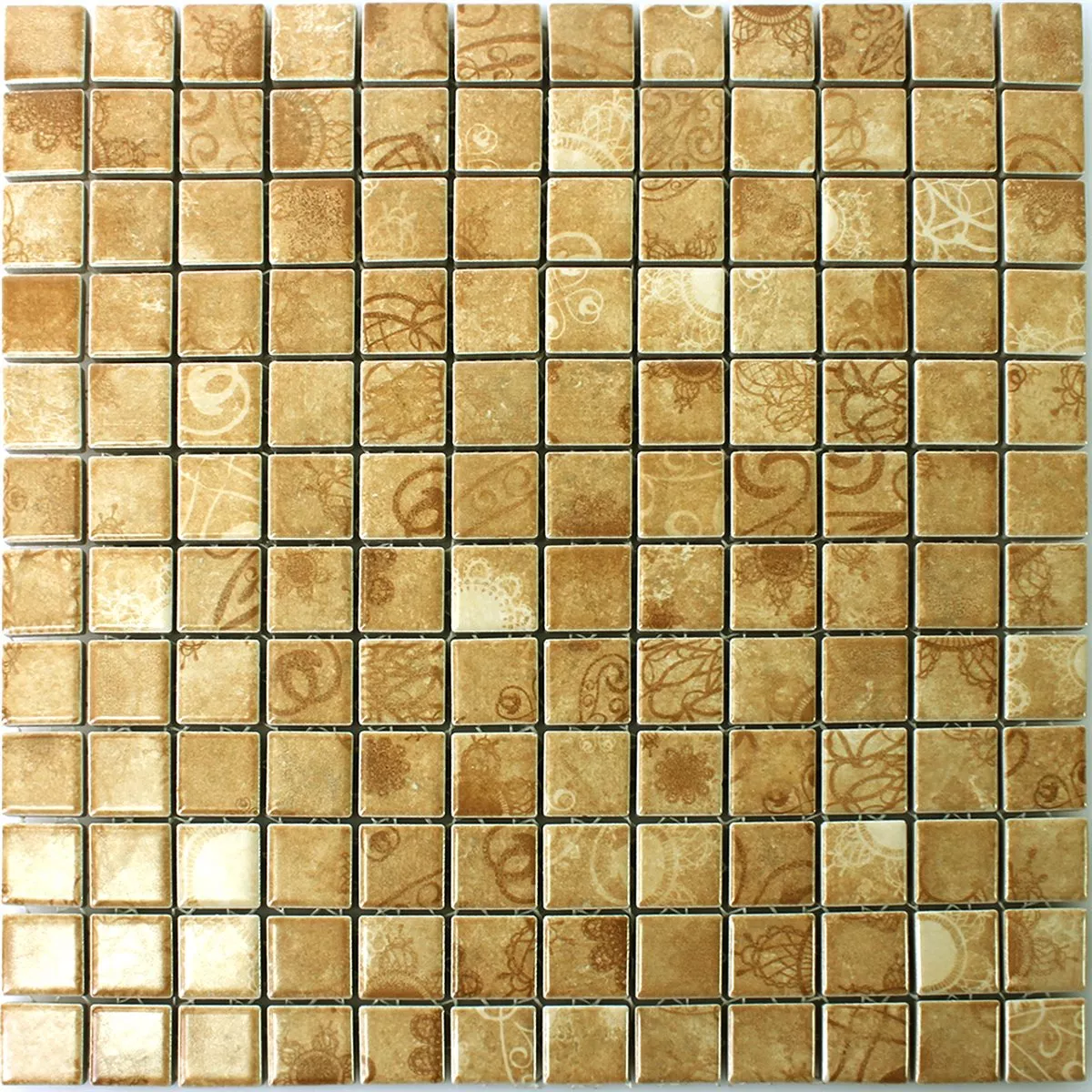 Keramik Mosaikfliesen Retrooptik Laceo Beige