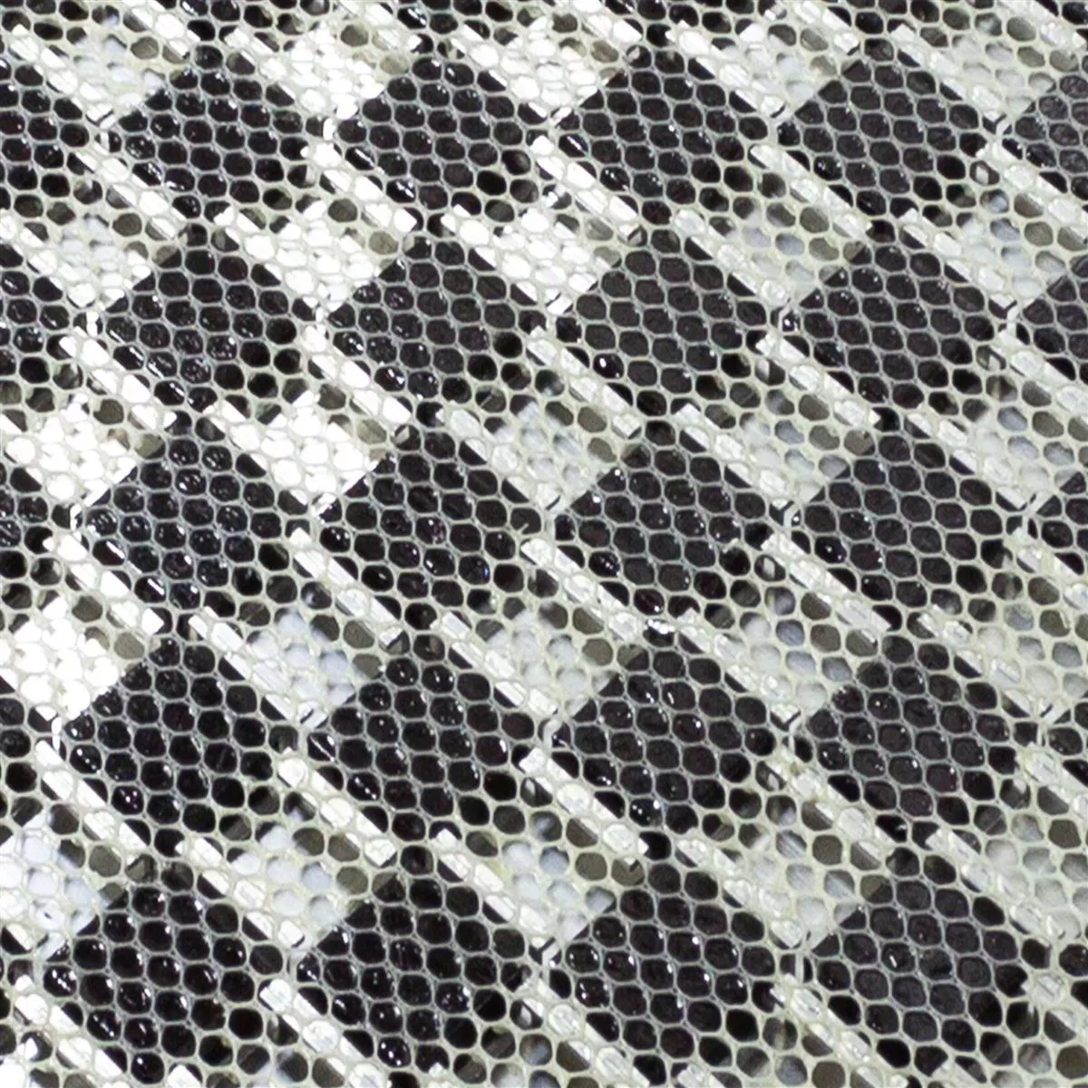 Glas Aluminium Mosaik Fliesen Eldorien Silber-Grau
