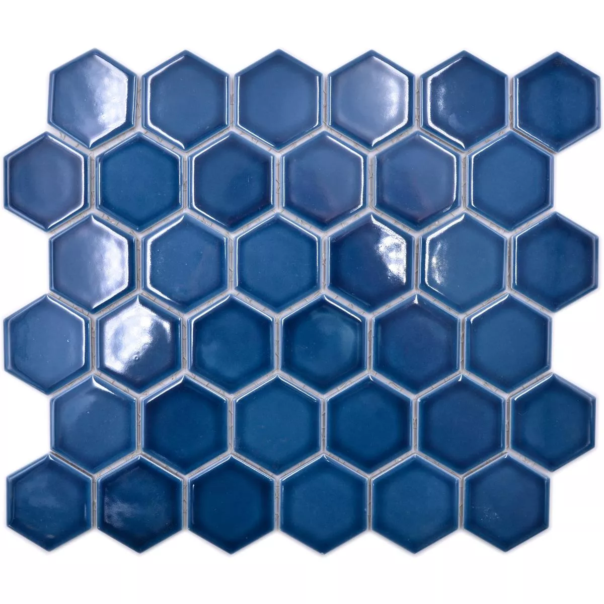 Keramikmosaik Salomon Hexagon Blau Grün H51