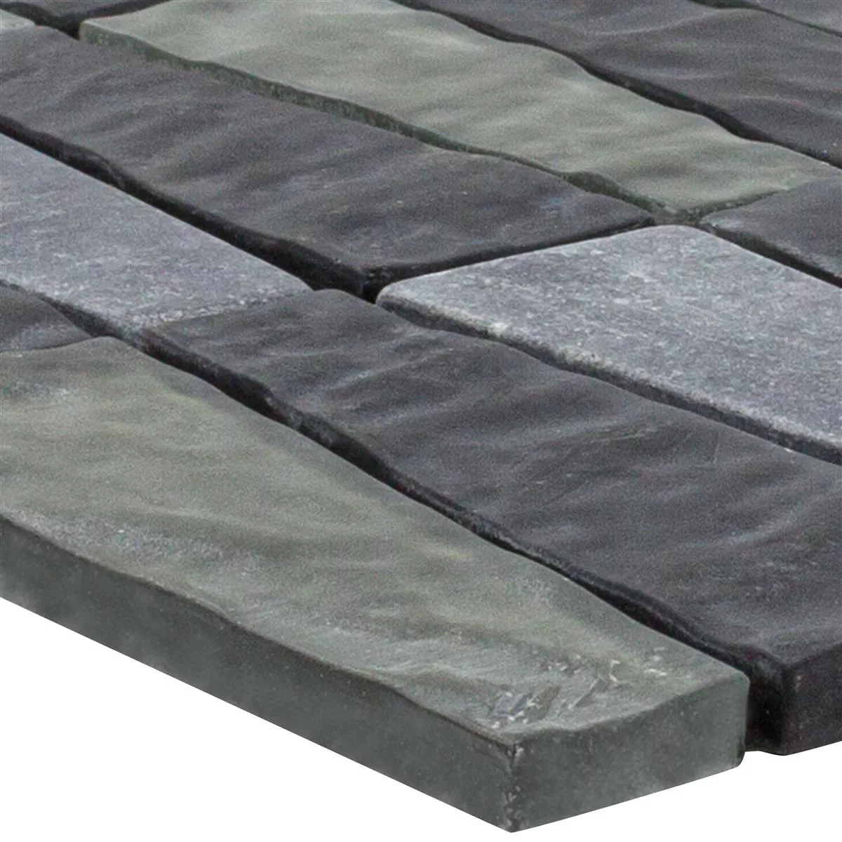 Glas Natursten Mosaik Plattor Marseille Grå Svart Mix  Glas Natursten Mosaik Plattor Marseille Grå Svart Mix