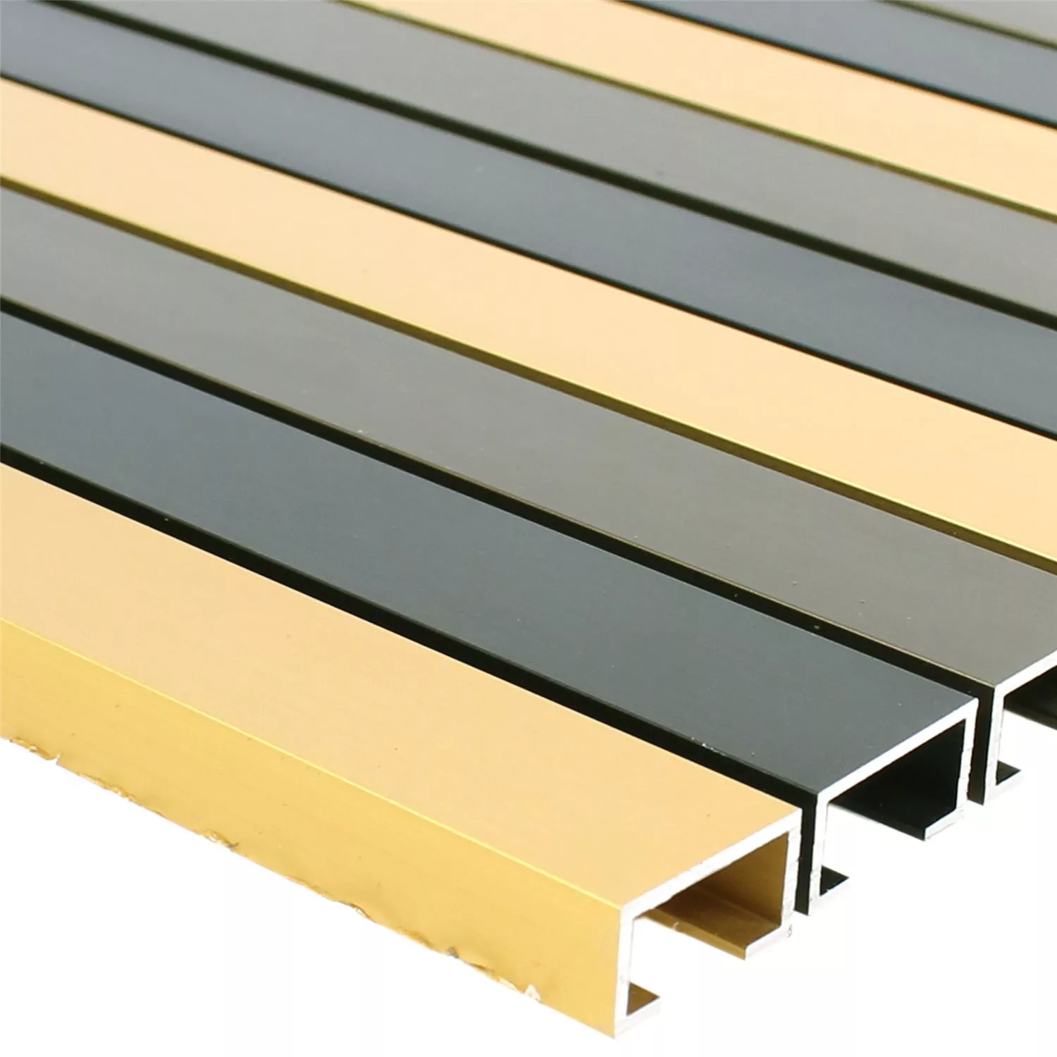 Mosaikfliesen Aluminium Thasos Schwarz Gold