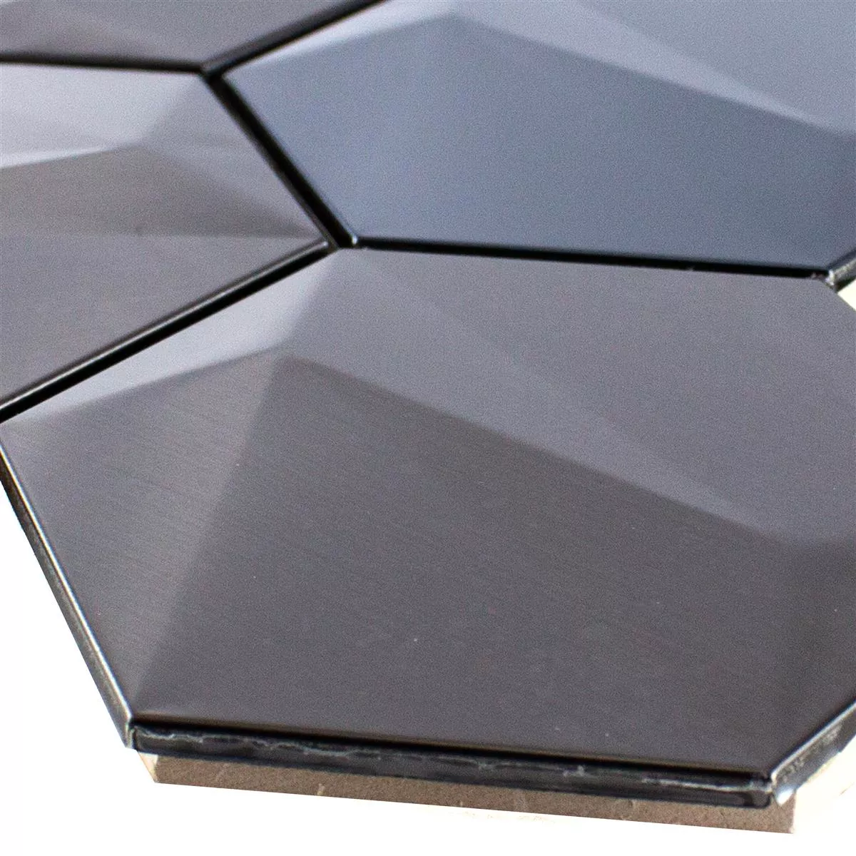 Rostfritt Stål Mosaik Durango Hexagon 3D Brun Rostfritt Stål Mosaik Durango Hexagon 3D Brun