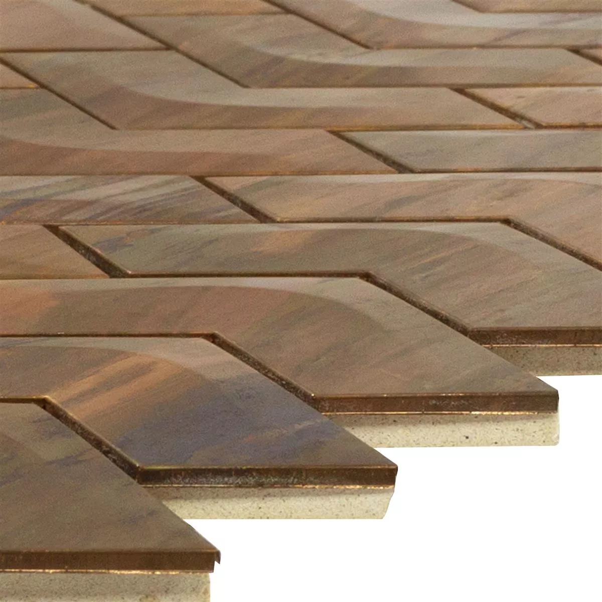 Metall Koppar Mosaik Copperfield 3D Våg Metall Koppar Mosaik Copperfield 3D Våg