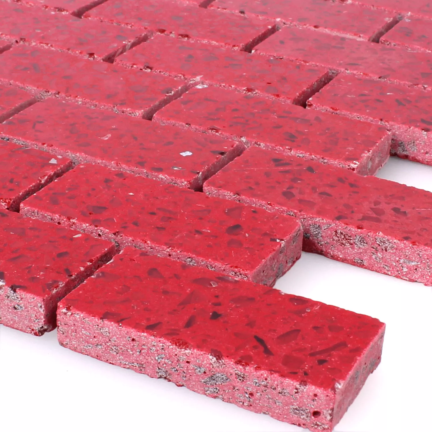 Mosaik Resin Kvarts Natursten Röd Mosaik Resin Kvarts Natursten Röd