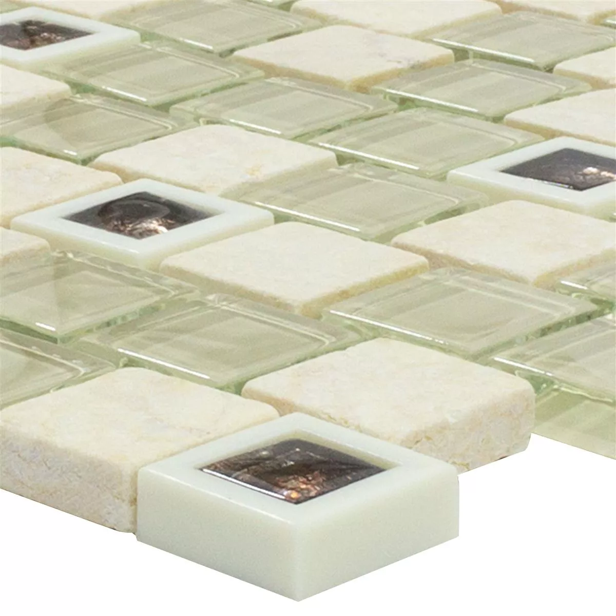 Glas Plast Natursten Mosaik Lunaquell Beige Glas Plast Natursten Mosaik Lunaquell Beige