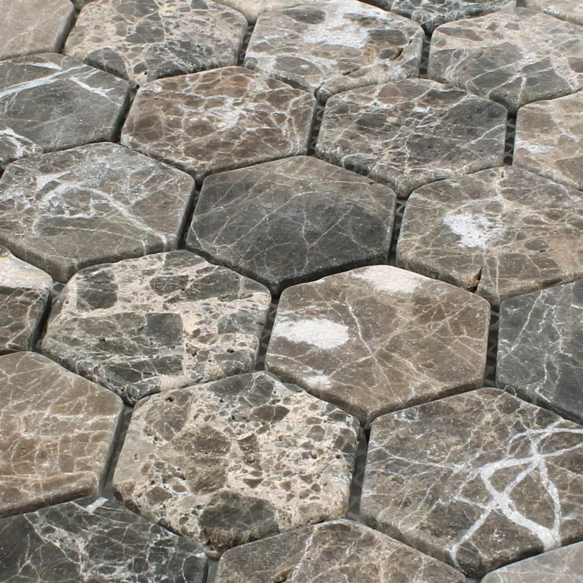 Mosaikfliesen Marmor Tarsus Hexagon Emprador