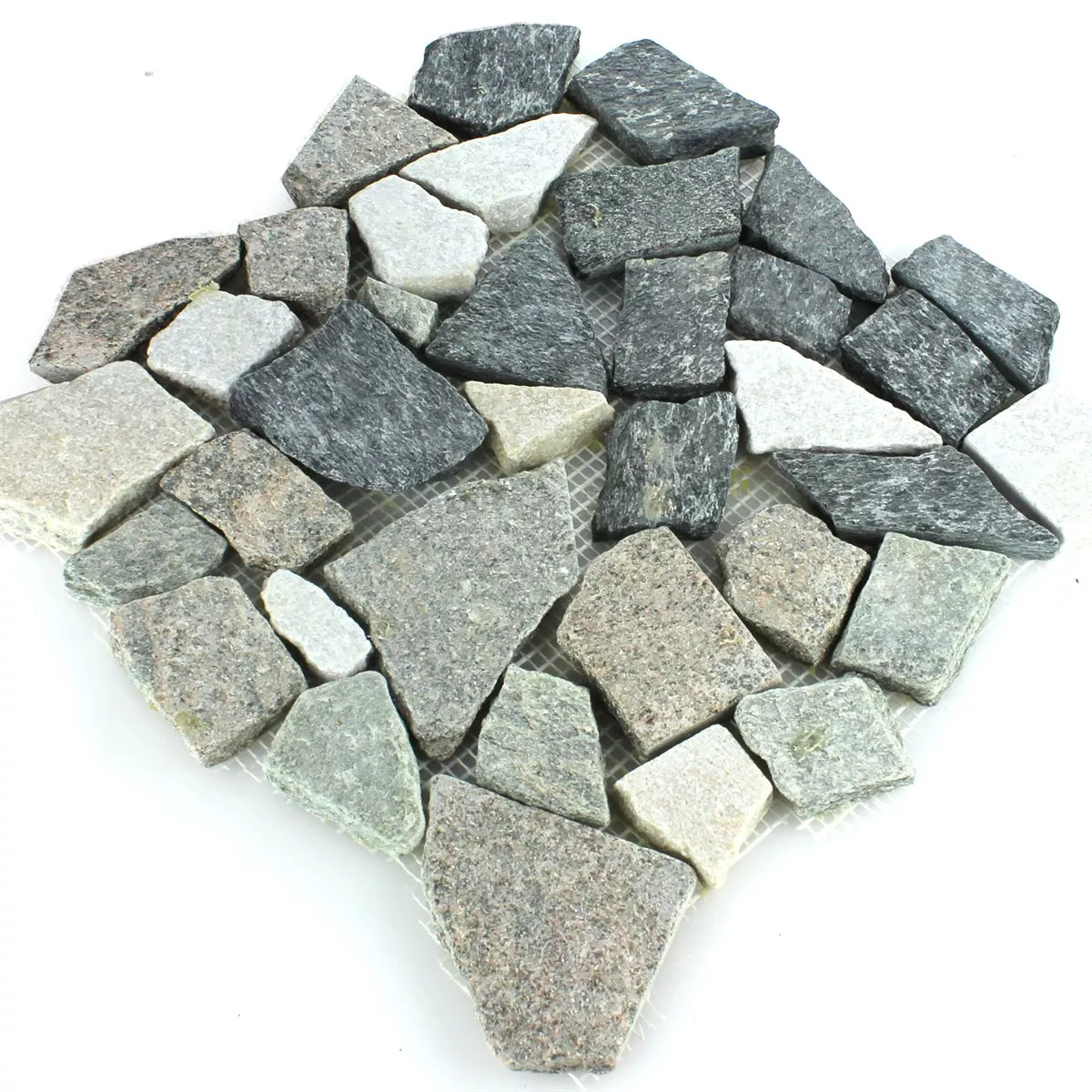 Mosaikfliesen Marmor Bruch Basalt