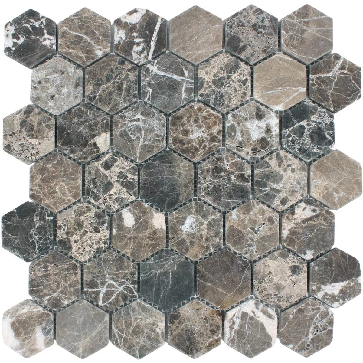 Mosaikfliesen Marmor Tarsus Hexagon Emprador