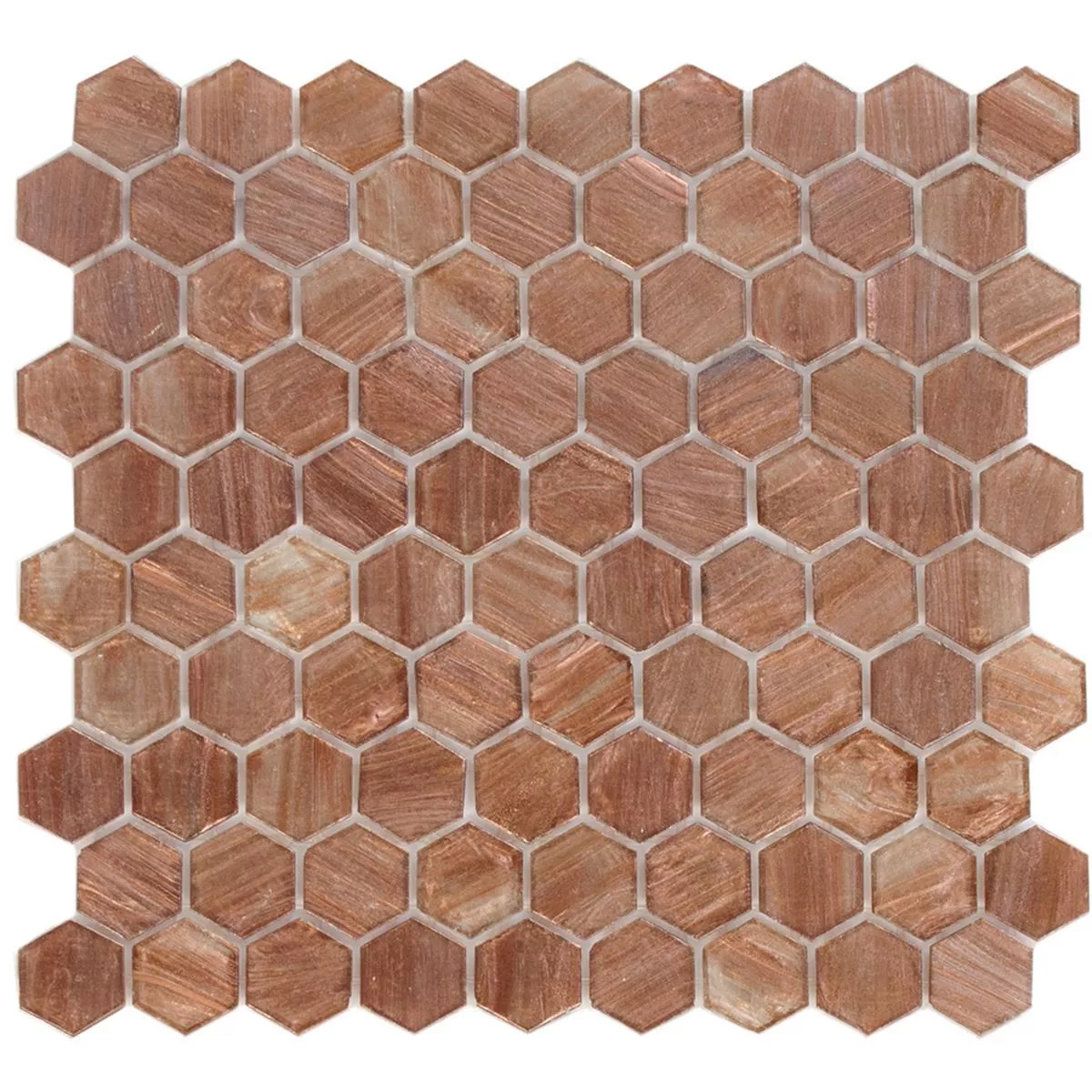 Glasmosaik Plattor Trend-Vi Hexagon 222 Koppar Brun Glasmosaik Plattor Trend-Vi Hexagon 222 Koppar Brun