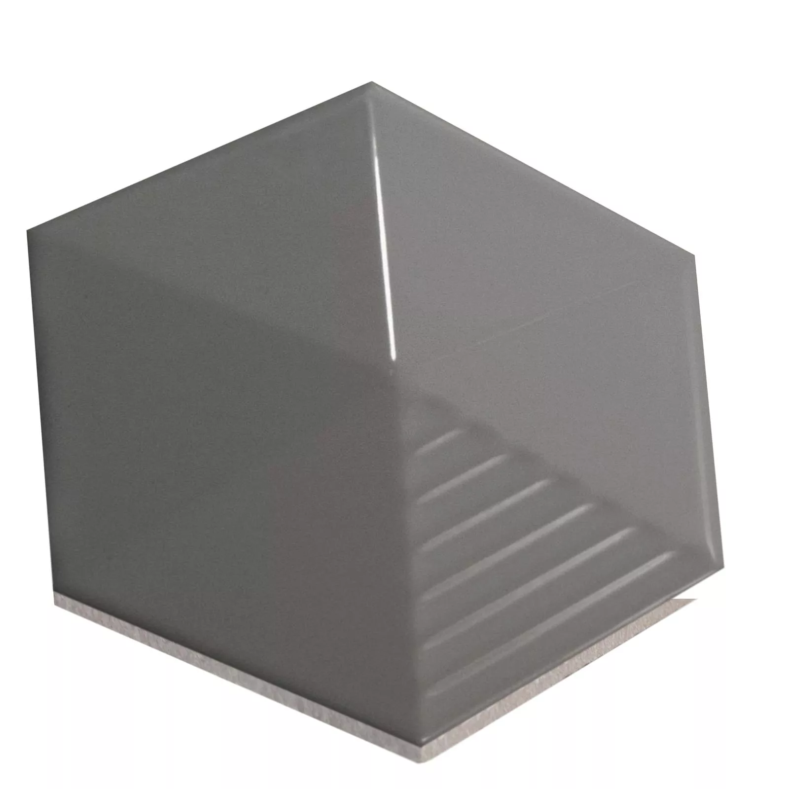 Muster Wandfliesen Rockford 3D Hexagon 12,4x10,7cm Grau