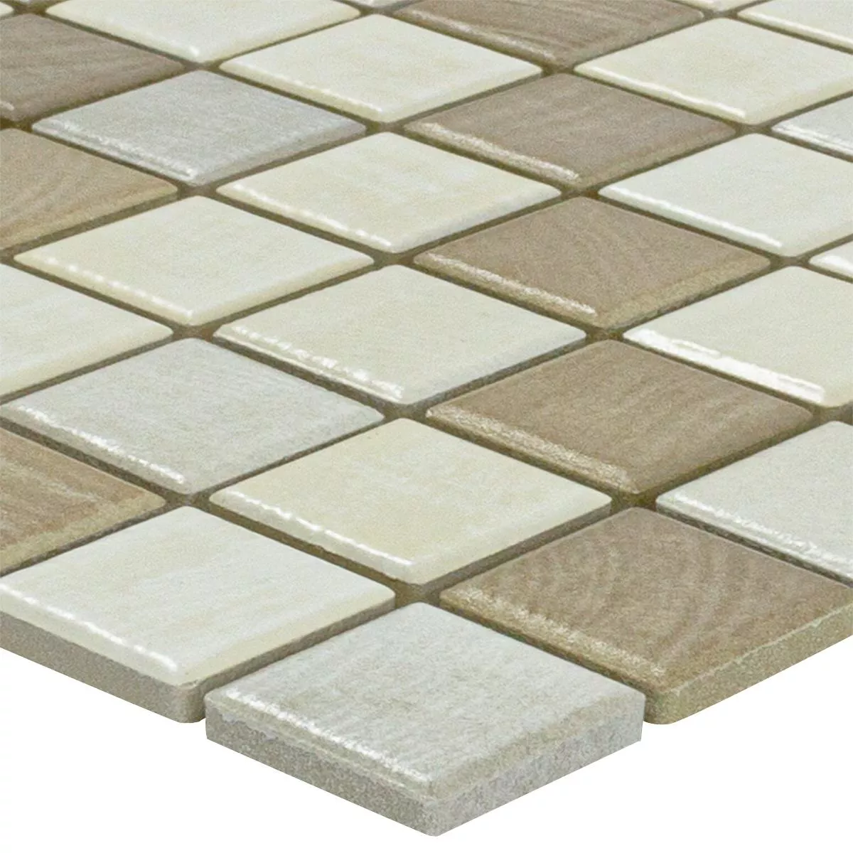 Keramikmosaik Plattor Luminara Träimitation Brun Beige Keramikmosaik Plattor Luminara Träimitation Brun Beige