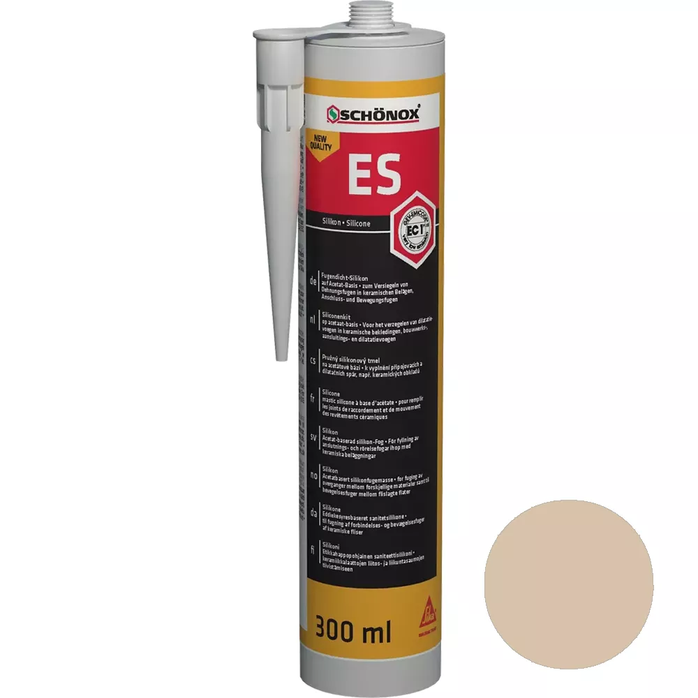 Schönox ES Jurabeige silikonfogfogmassa (300ml) Schönox ES Jurabeige silikonfogfogmassa (300ml)