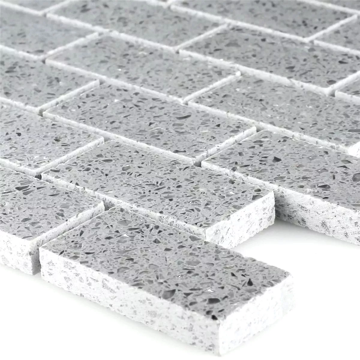 Mosaik Resin Kvarts Natursten Grå Mosaik Resin Kvarts Natursten Grå