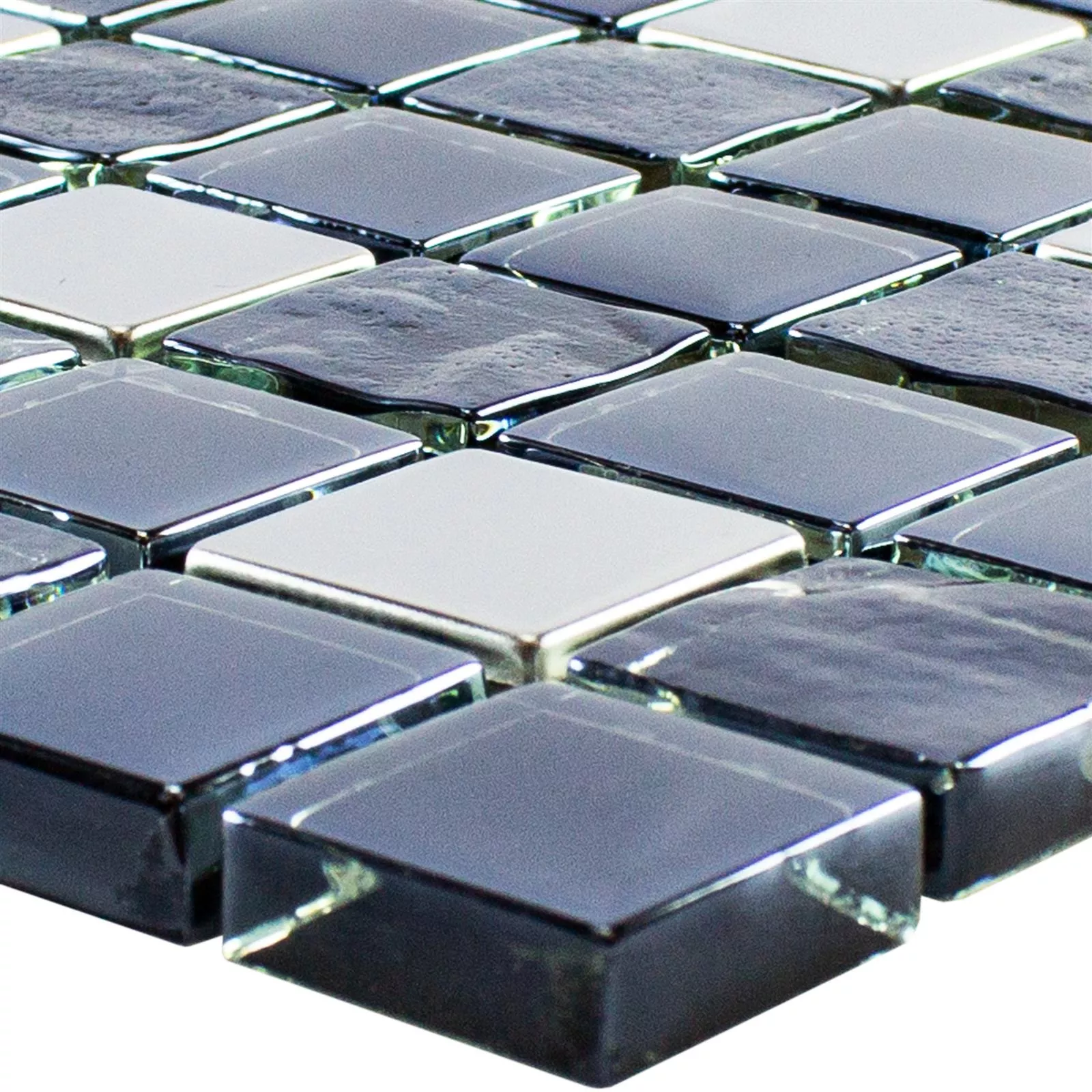 Glasmosaik Kakel Larisa Metallic Svart Silver Glasmosaik Kakel Larisa Metallic Svart Silver