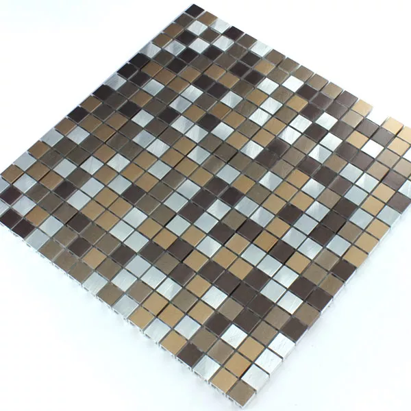 Mosaikfliesen Aluminium Kupfer Mix 15x15x8mm