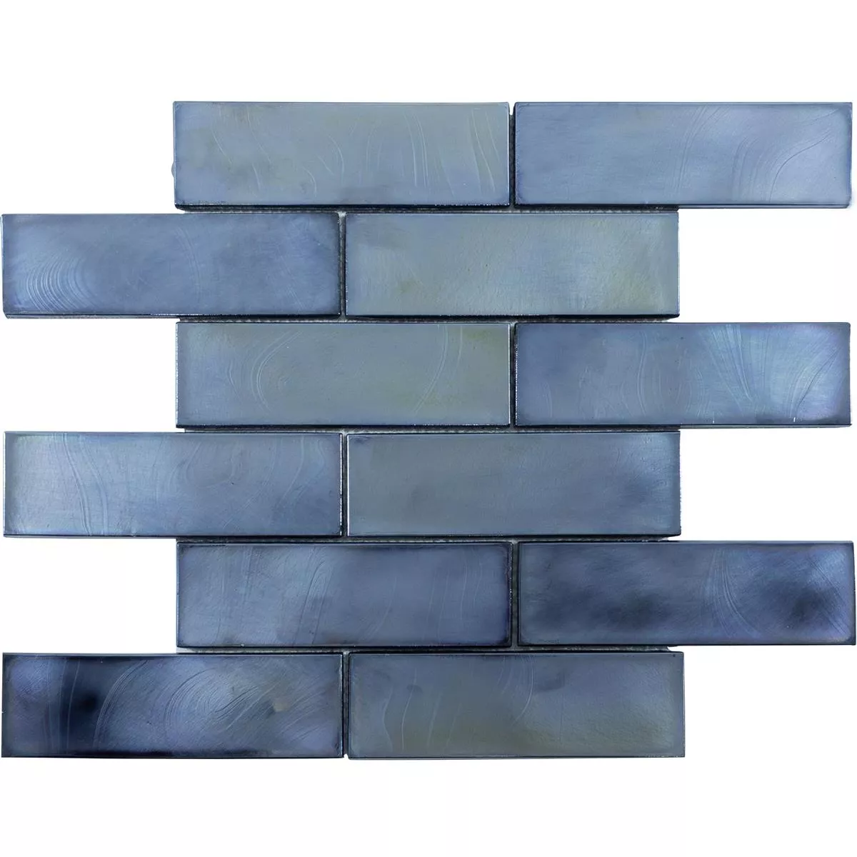 Muster von Glasmosaik Fliesen Andalucia Brick Schwarz