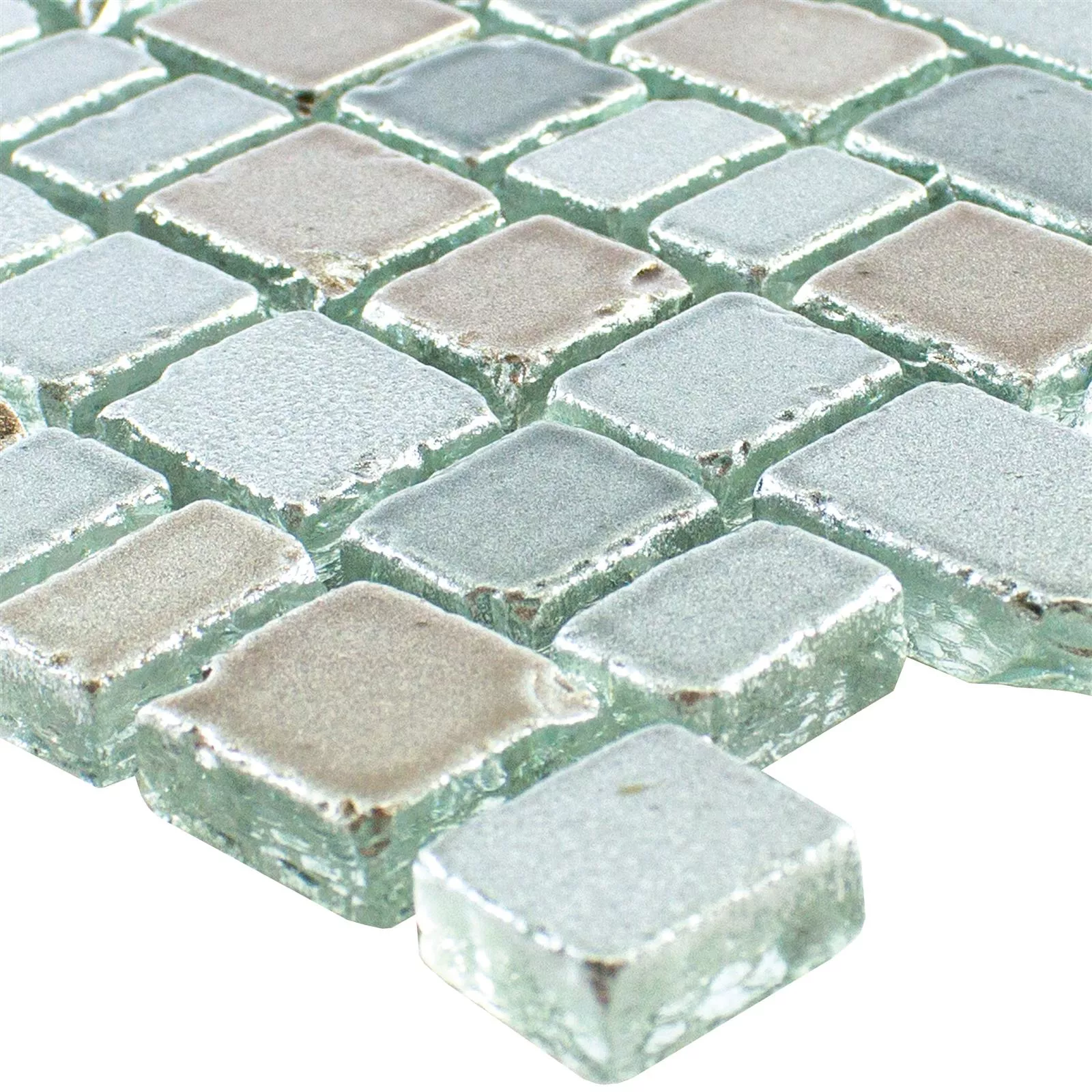 Glas Mosaikfliesen Economy Grau Beige