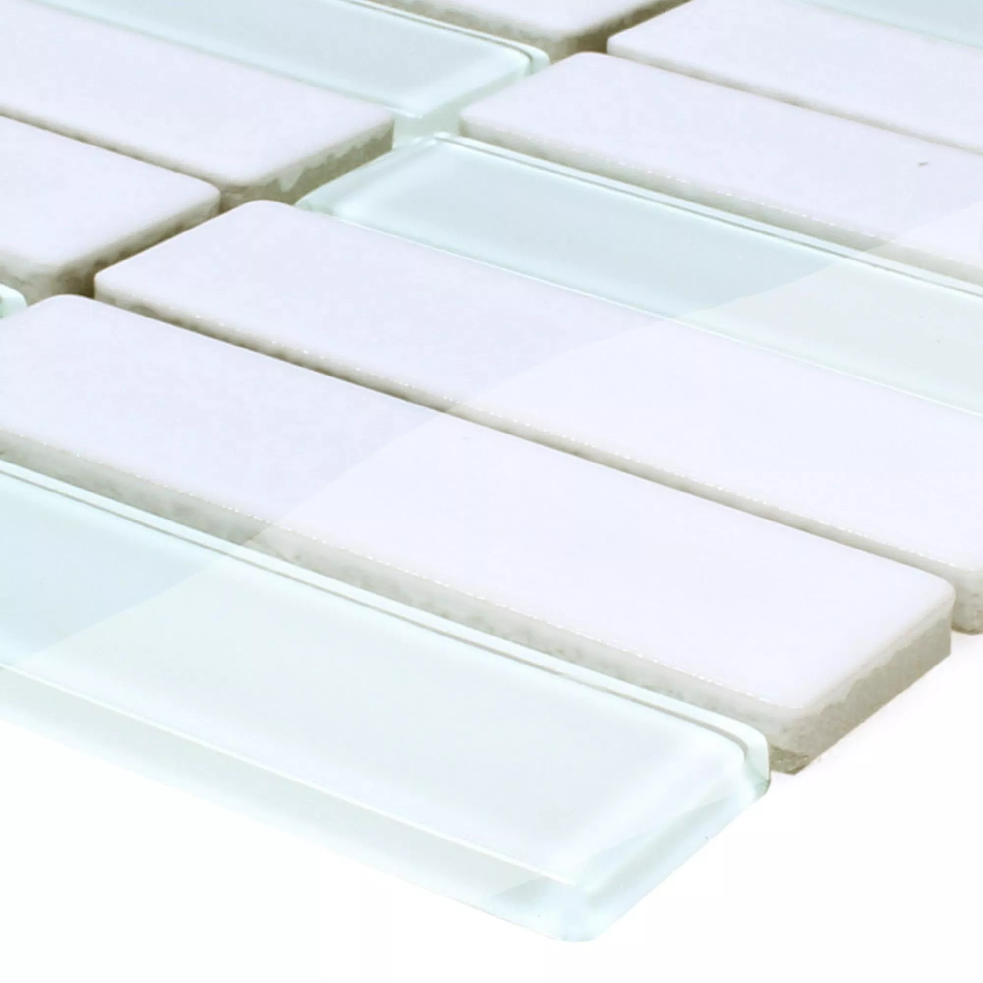 Keramik Glas Mosaik Romana Vit Glänsande Keramik Glas Mosaik Romana Vit Glänsande