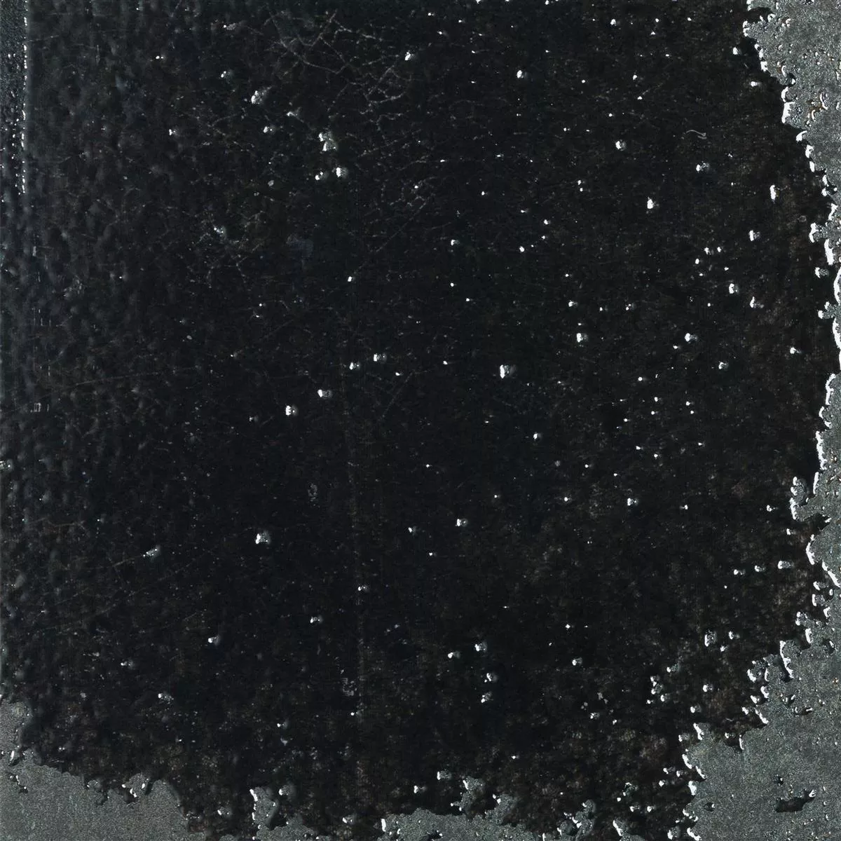 Wandfliesen Lara Glänzend Gewellt 15x15cm Schwarz