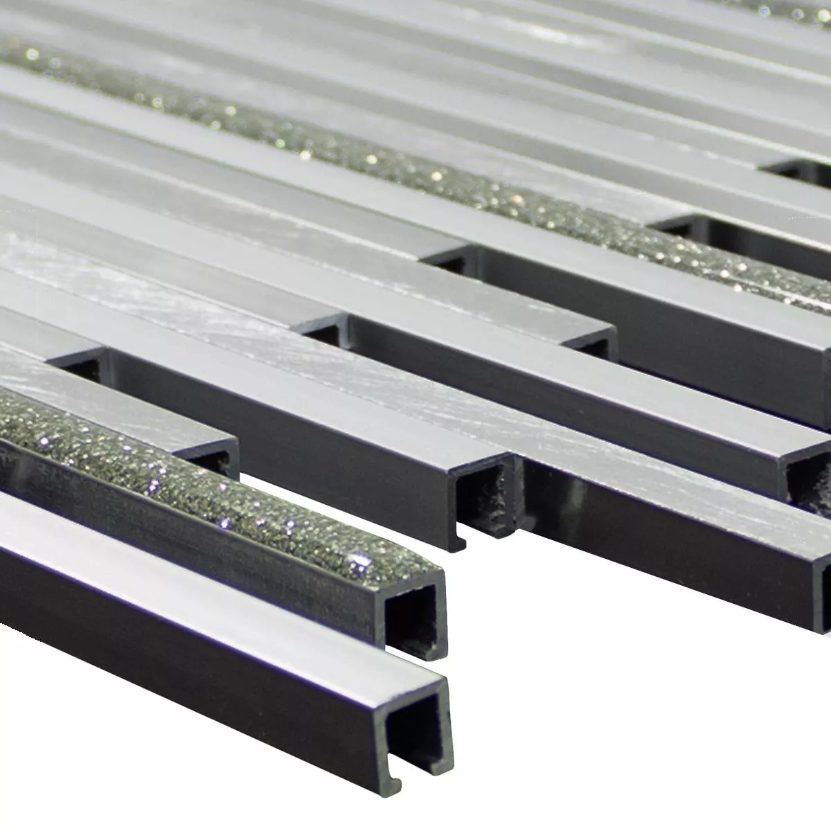 Aluminium Metall Mosaik Bilbao Stripes Silver Aluminium Metall Mosaik Bilbao Stripes Silver