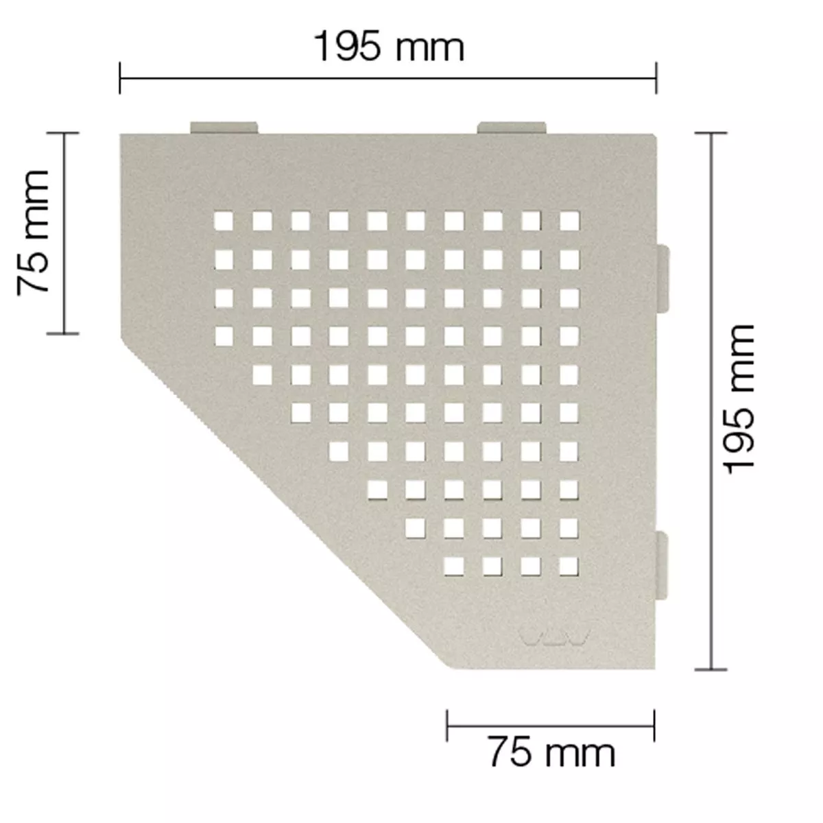 Wandablage Duschablage Schlüter 5eck 19,5x19,5cm Square Cream