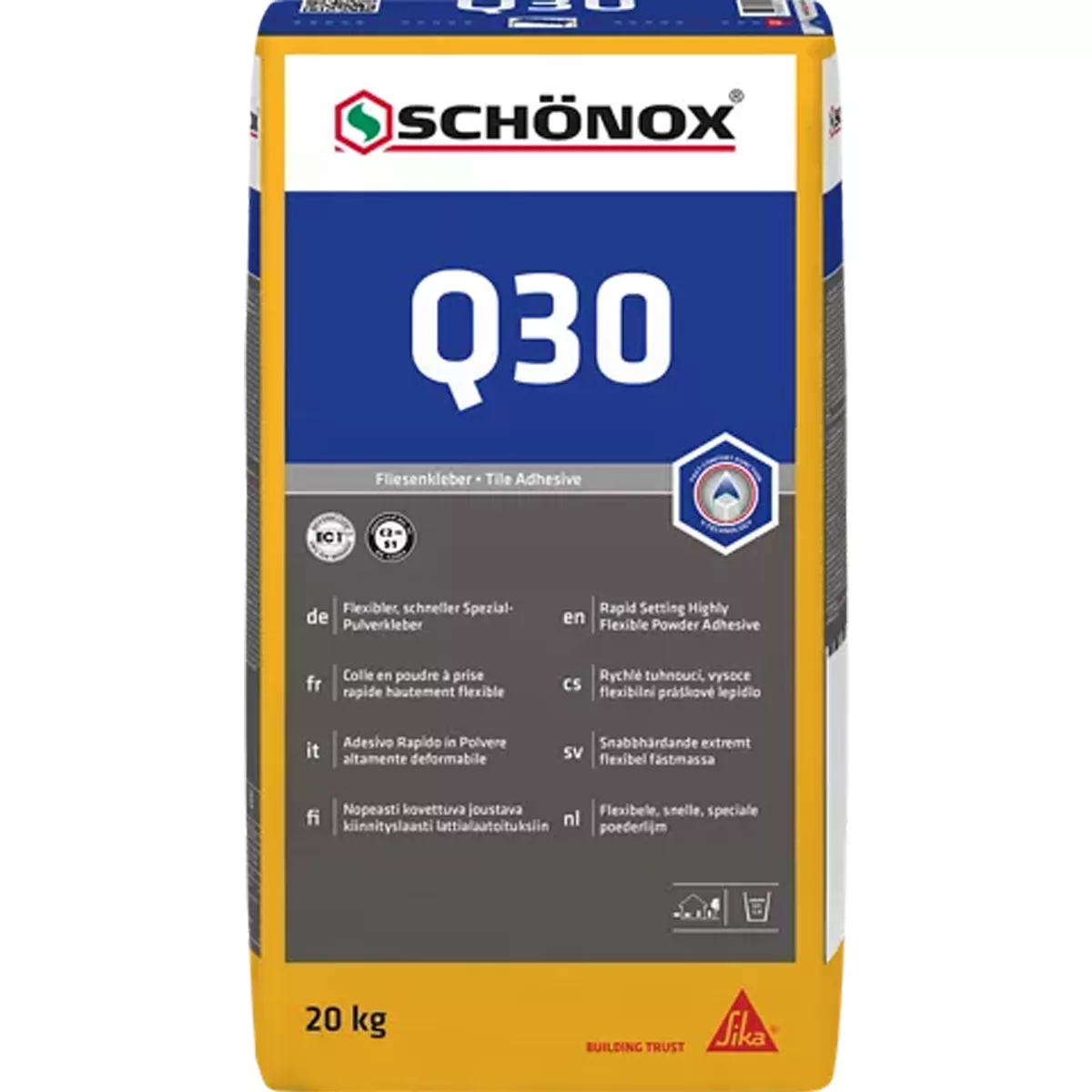 Fliesenkleber Schönox Q30 Flexibler Spezial Pulverkleber 20 KG Fliesenkleber Schönox Q30 Flexibler Spezial Pulverkleber 20 KG