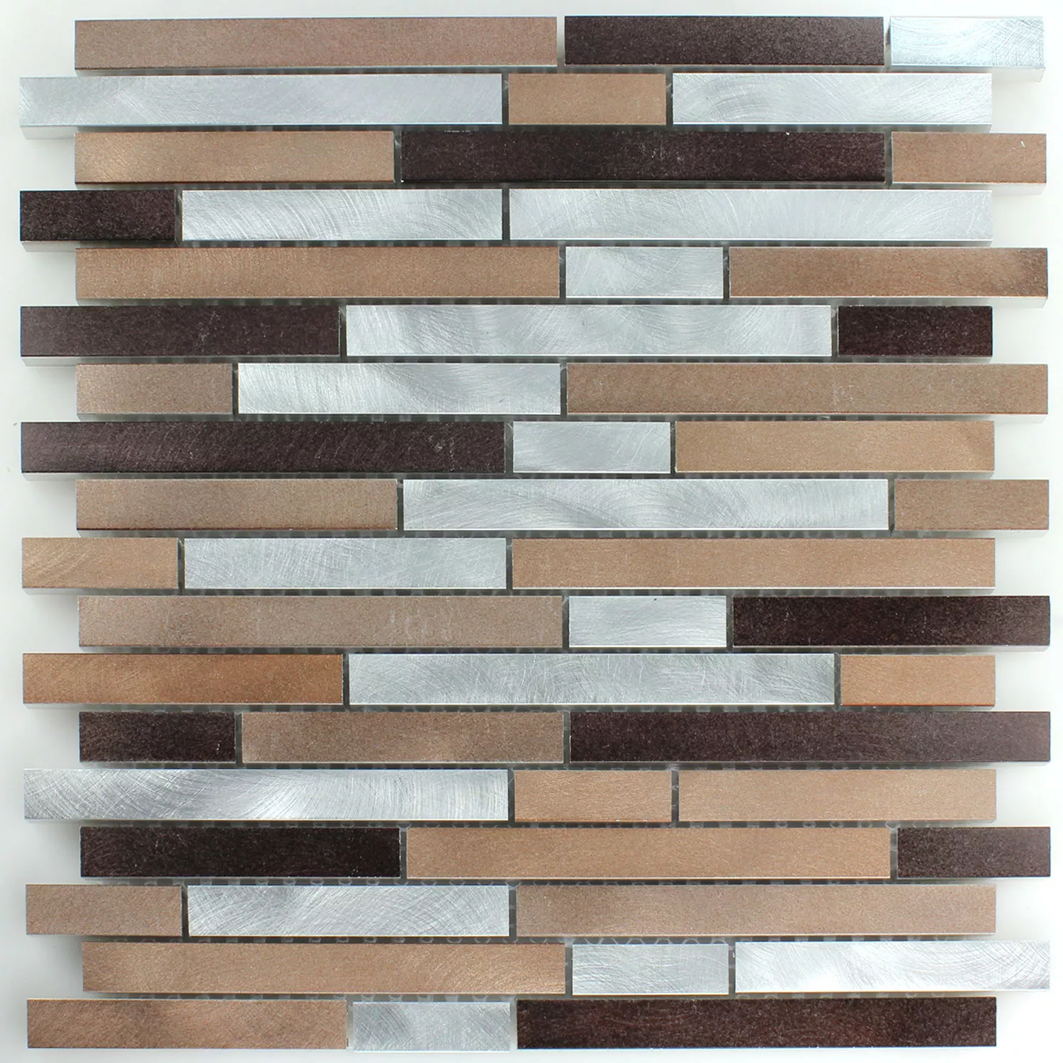 Mosaikfliesen Aluminium Metall Kupfer Braun Mix