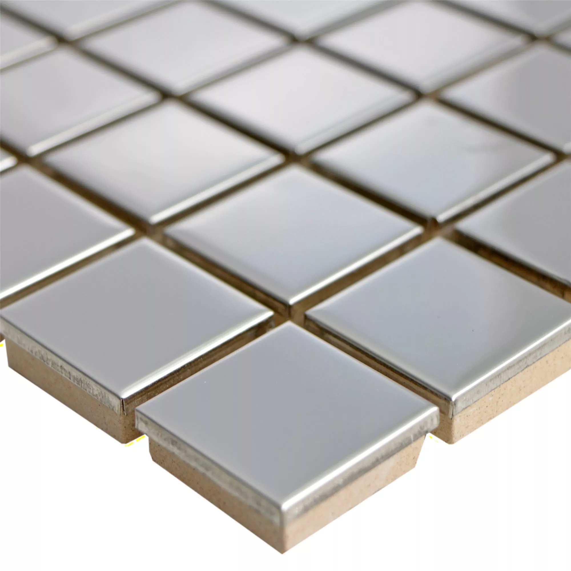 Edelstahl Metall Mosaikfliesen Concept Silber Glänzend Q23