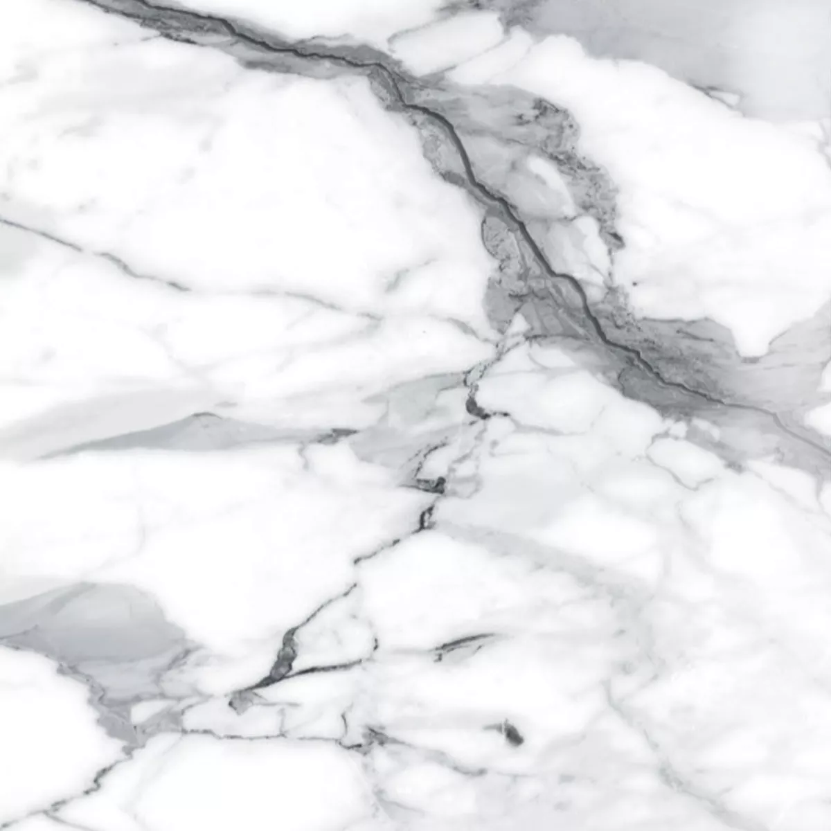 Bodenfliesen Civita Marmoroptik Weiß Grau Poliert Glänzend 80x80cm