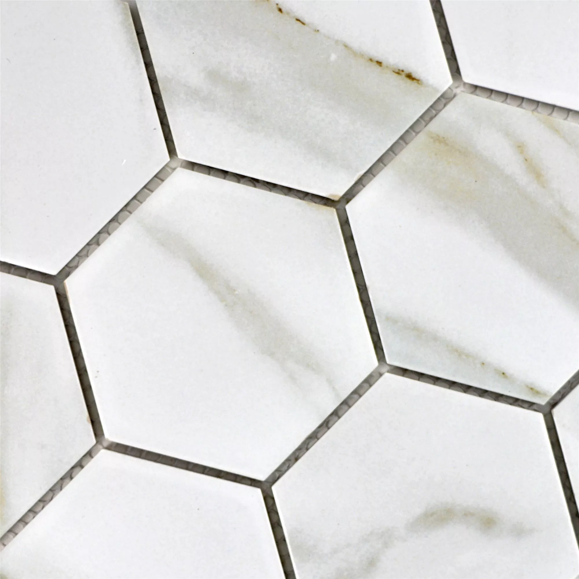 Keramik Mosaikfliesen Zorro Calacatta Hexagon 95