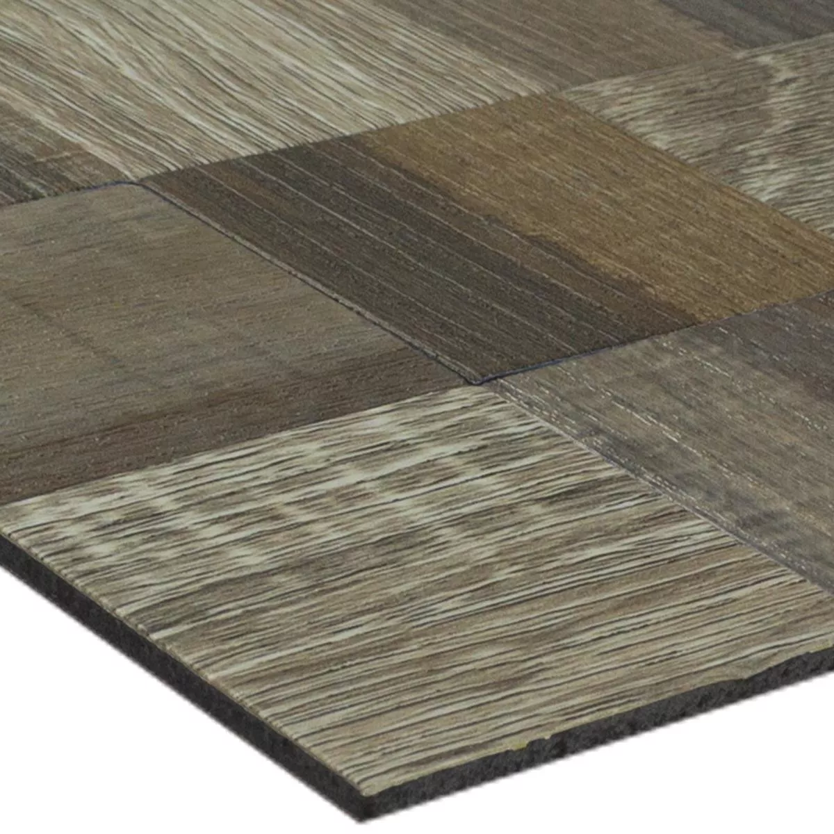 Metall Mosaikfliese Selbstklebend Holzoptik Skypia Braun Beige