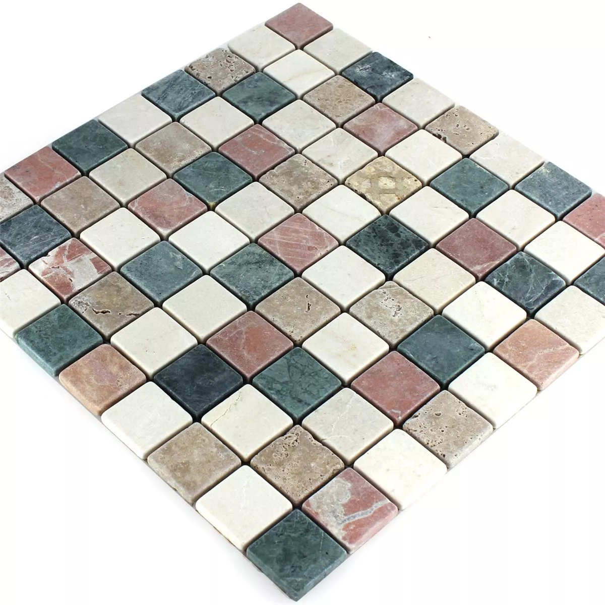 Mosaikfliesen Marmor Naturstein Cotto Beige Grün Noce