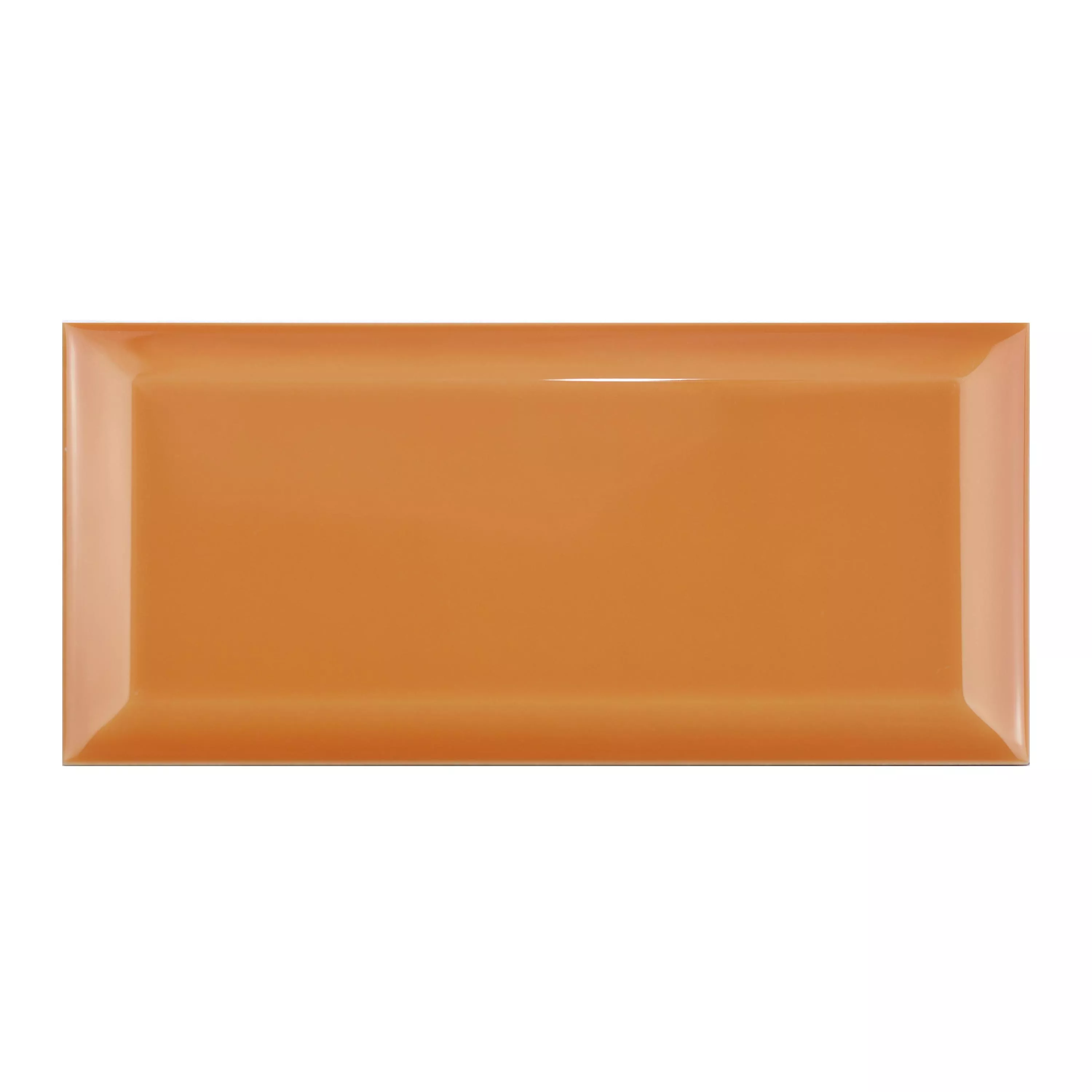Metro Kakel Brasilia Med Fasett 7,5x15x0,7cm Naranja Metro Kakel Brasilia Med Fasett 7,5x15x0,7cm Naranja