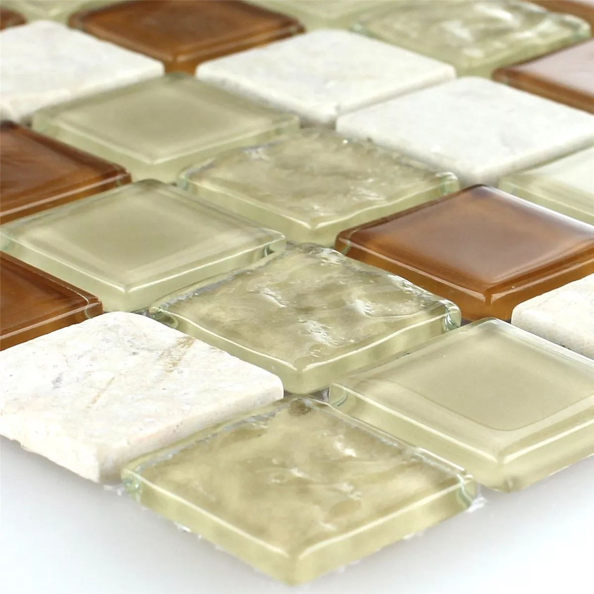 Glas Marmor Natursten Mosaik Epsilon Beige Brun Vit Glas Marmor Natursten Mosaik Epsilon Beige Brun Vit